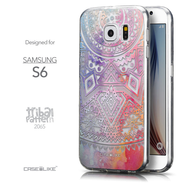 Front & Side View - CASEiLIKE Samsung Galaxy S6 back cover Indian Line Art 2065