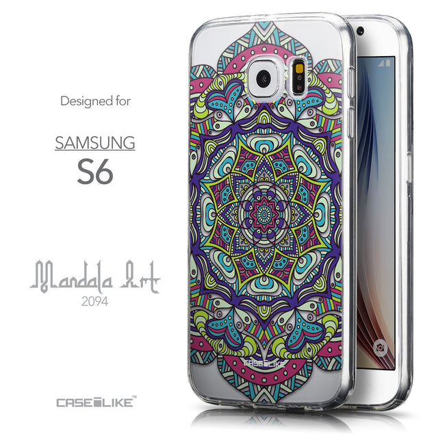 Front & Side View - CASEiLIKE Samsung Galaxy S6 back cover Mandala Art 2094