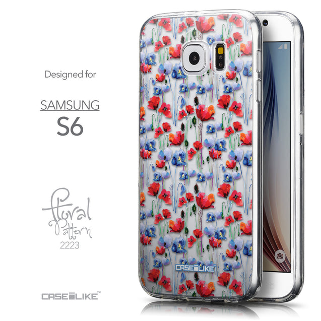 Front & Side View - CASEiLIKE Samsung Galaxy S6 back cover Watercolor Floral 2233