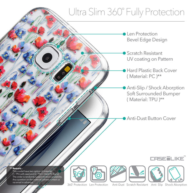 Details in English - CASEiLIKE Samsung Galaxy S6 back cover Watercolor Floral 2233