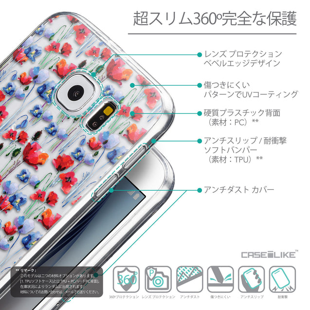 Details in Japanese - CASEiLIKE Samsung Galaxy S6 back cover Watercolor Floral 2233