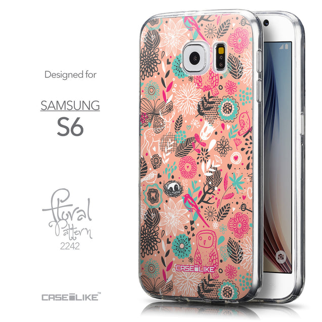 Front & Side View - CASEiLIKE Samsung Galaxy S6 back cover Spring Forest Pink 2242