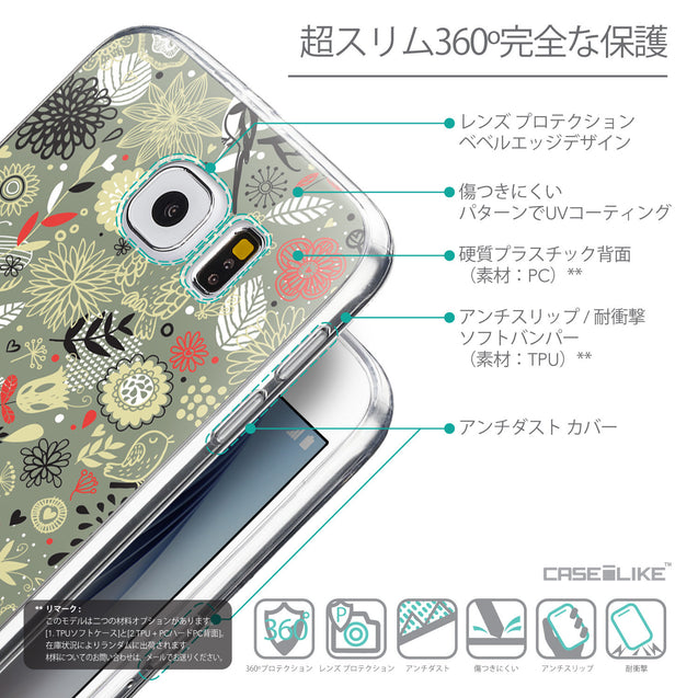 Details in Japanese - CASEiLIKE Samsung Galaxy S6 back cover Spring Forest Gray 2243