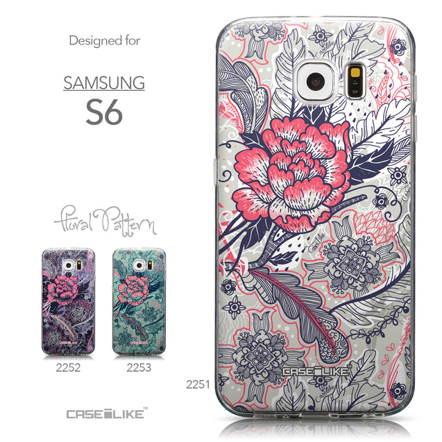 Collection - CASEiLIKE Samsung Galaxy S6 back cover Vintage Roses and Feathers Beige 2251