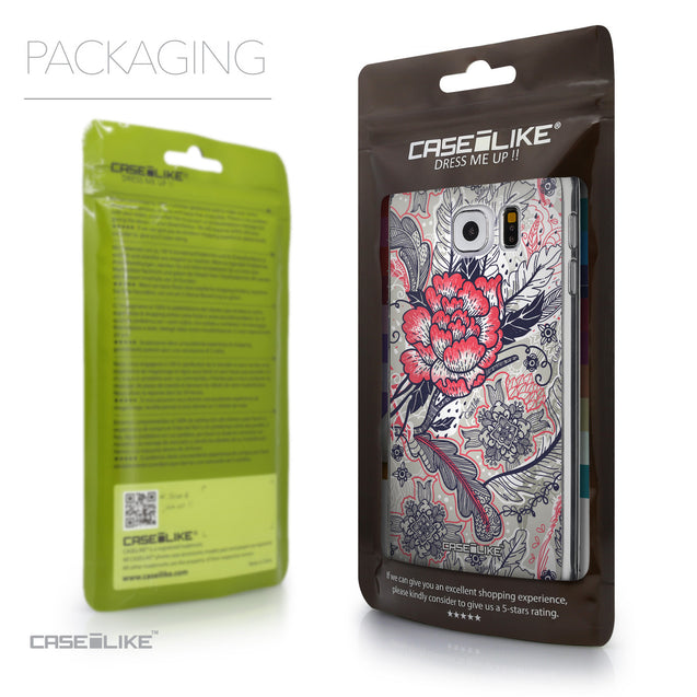 Packaging - CASEiLIKE Samsung Galaxy S6 back cover Vintage Roses and Feathers Beige 2251