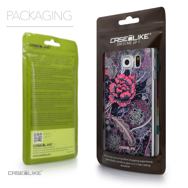 Packaging - CASEiLIKE Samsung Galaxy S6 back cover Vintage Roses and Feathers Blue 2252