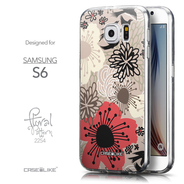 Front & Side View - CASEiLIKE Samsung Galaxy S6 back cover Japanese Floral 2254