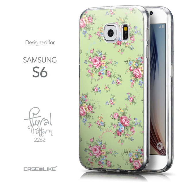 Front & Side View - CASEiLIKE Samsung Galaxy S6 back cover Floral Rose Classic 2262