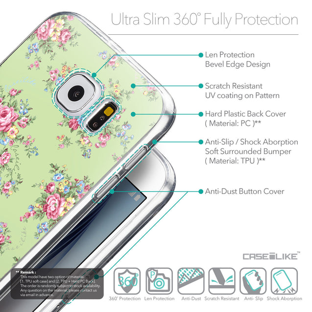 Details in English - CASEiLIKE Samsung Galaxy S6 back cover Floral Rose Classic 2262