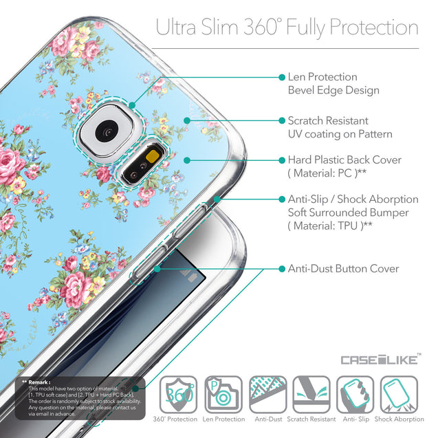 Details in English - CASEiLIKE Samsung Galaxy S6 back cover Floral Rose Classic 2263