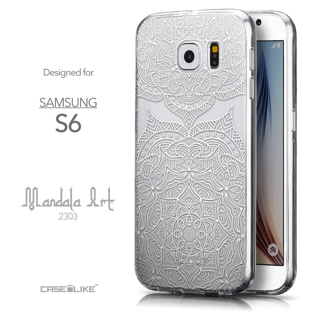 Front & Side View - CASEiLIKE Samsung Galaxy S6 back cover Mandala Art 2303