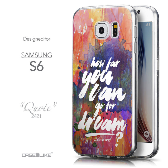 Front & Side View - CASEiLIKE Samsung Galaxy S6 back cover Quote 2421