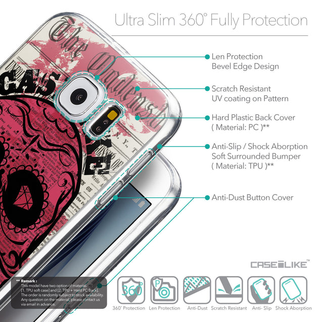 Details in English - CASEiLIKE Samsung Galaxy S6 back cover Art of Skull 2523