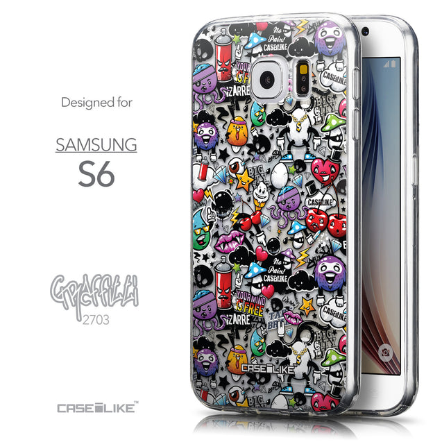 Front & Side View - CASEiLIKE Samsung Galaxy S6 back cover Graffiti 2703