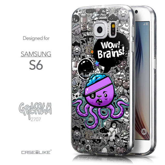 Front & Side View - CASEiLIKE Samsung Galaxy S6 back cover Graffiti 2707