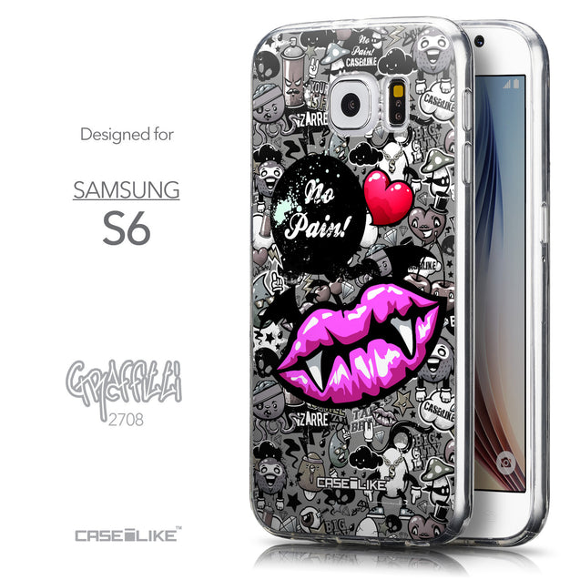 Front & Side View - CASEiLIKE Samsung Galaxy S6 back cover Graffiti 2708