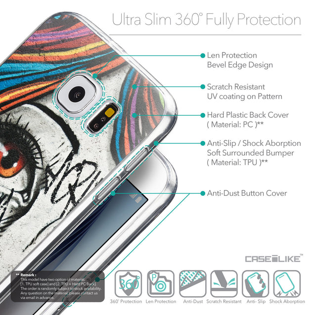 Details in English - CASEiLIKE Samsung Galaxy S6 back cover Graffiti Girl 2724