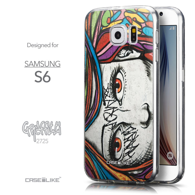 Front & Side View - CASEiLIKE Samsung Galaxy S6 back cover Graffiti Girl 2725