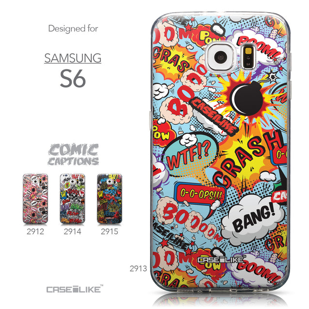 Collection - CASEiLIKE Samsung Galaxy S6 back cover Comic Captions Blue 2913
