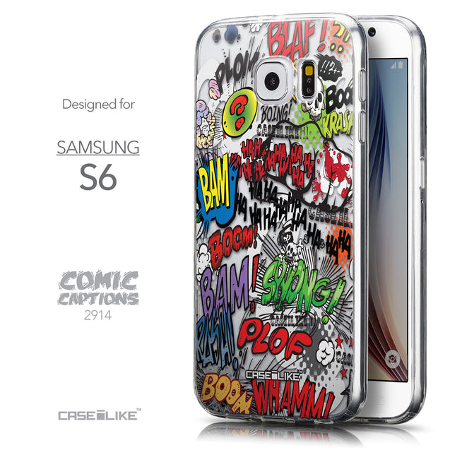 Front & Side View - CASEiLIKE Samsung Galaxy S6 back cover Comic Captions 2914