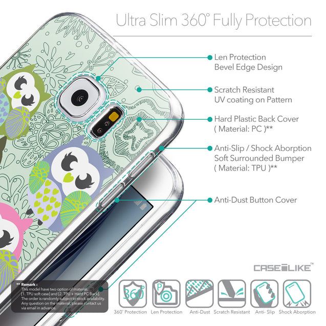 Details in English - CASEiLIKE Samsung Galaxy S6 back cover Owl Graphic Design 3313