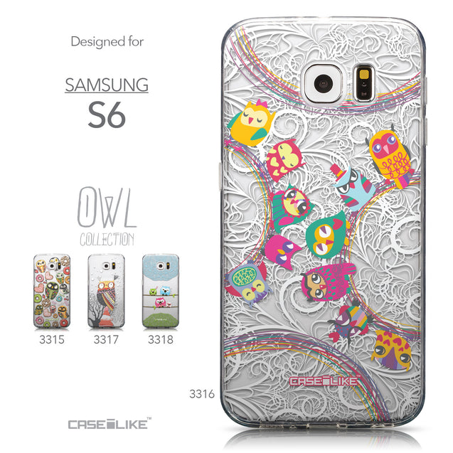 Collection - CASEiLIKE Samsung Galaxy S6 back cover Owl Graphic Design 3316
