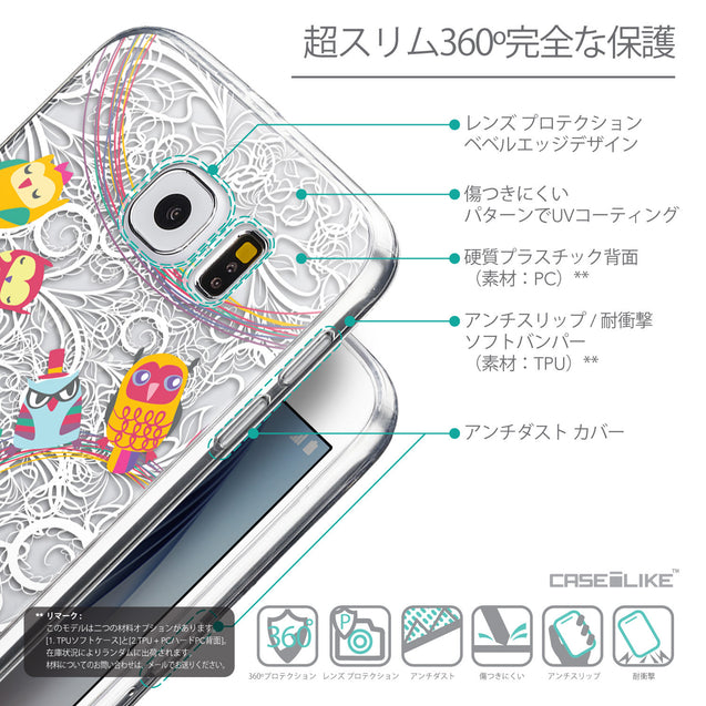 Details in Japanese - CASEiLIKE Samsung Galaxy S6 back cover Owl Graphic Design 3316