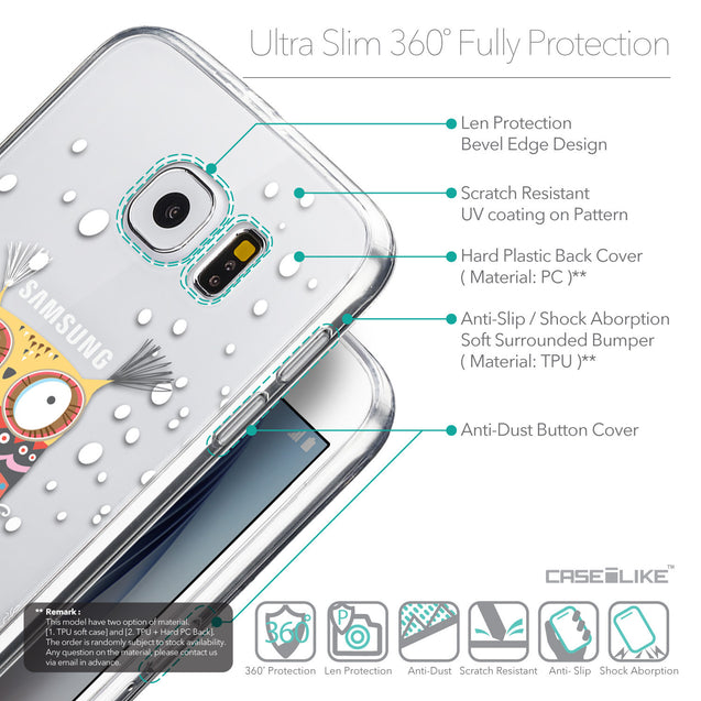 Details in English - CASEiLIKE Samsung Galaxy S6 back cover Owl Graphic Design 3317