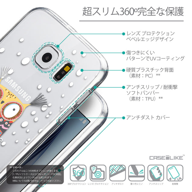Details in Japanese - CASEiLIKE Samsung Galaxy S6 back cover Owl Graphic Design 3317