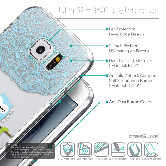 Details in English - CASEiLIKE Samsung Galaxy S6 back cover Owl Graphic Design 3318
