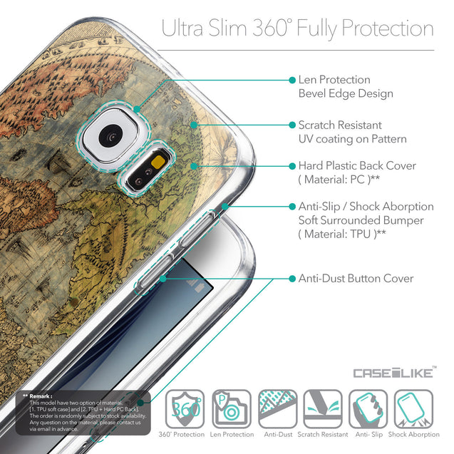 Details in English - CASEiLIKE Samsung Galaxy S6 back cover World Map Vintage 4608