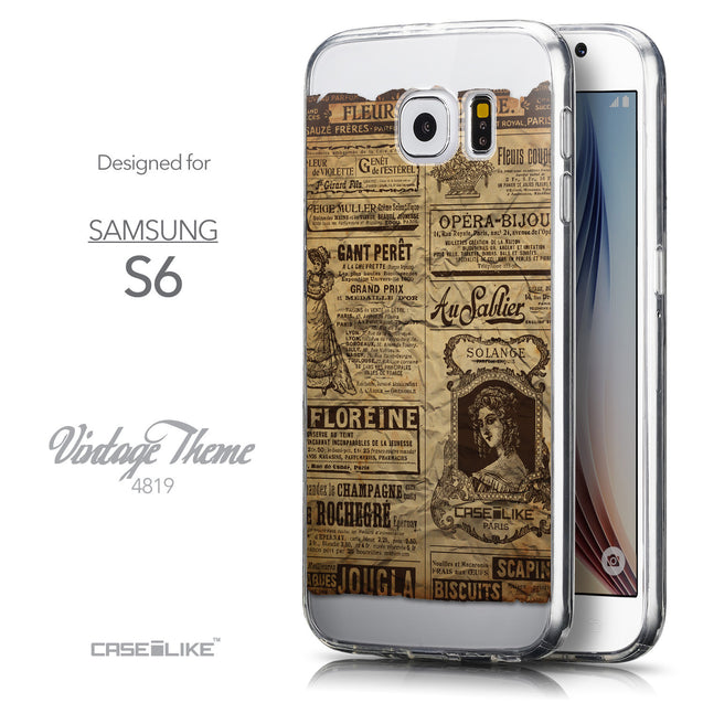 Front & Side View - CASEiLIKE Samsung Galaxy S6 back cover Vintage Newspaper Advertising 4819