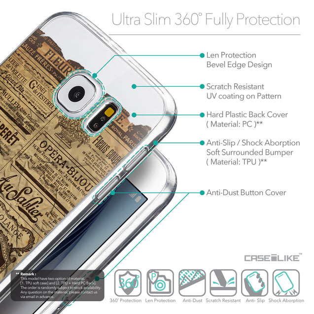 Details in English - CASEiLIKE Samsung Galaxy S6 back cover Vintage Newspaper Advertising 4819