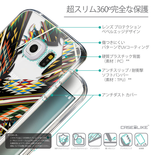 Details in Japanese - CASEiLIKE Samsung Galaxy S6 Edge back cover Indian Tribal Theme Pattern 2053