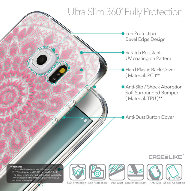Details in English - CASEiLIKE Samsung Galaxy S6 Edge back cover Indian Line Art 2062