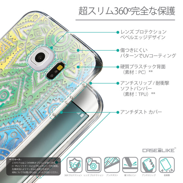 Details in Japanese - CASEiLIKE Samsung Galaxy S6 Edge back cover Indian Line Art 2064