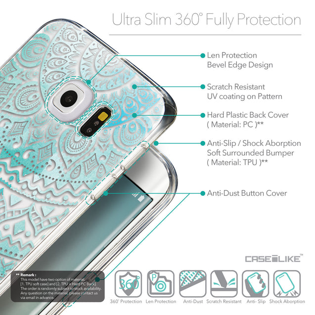 Details in English - CASEiLIKE Samsung Galaxy S6 Edge back cover Indian Line Art 2066