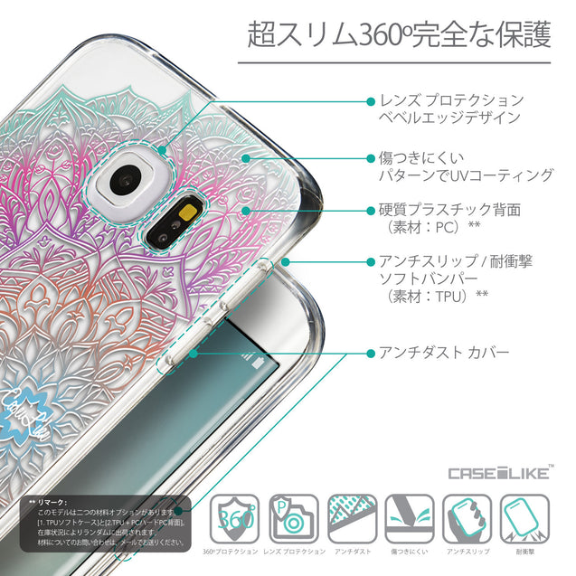Details in Japanese - CASEiLIKE Samsung Galaxy S6 Edge back cover Mandala Art 2090