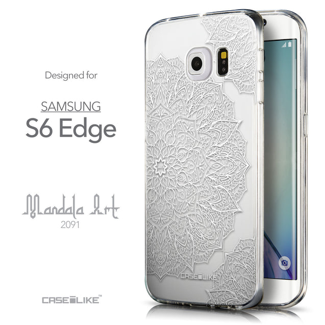 Front & Side View - CASEiLIKE Samsung Galaxy S6 Edge back cover Mandala Art 2091