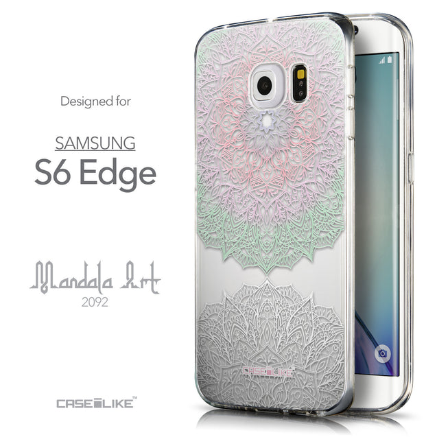 Front & Side View - CASEiLIKE Samsung Galaxy S6 Edge back cover Mandala Art 2092