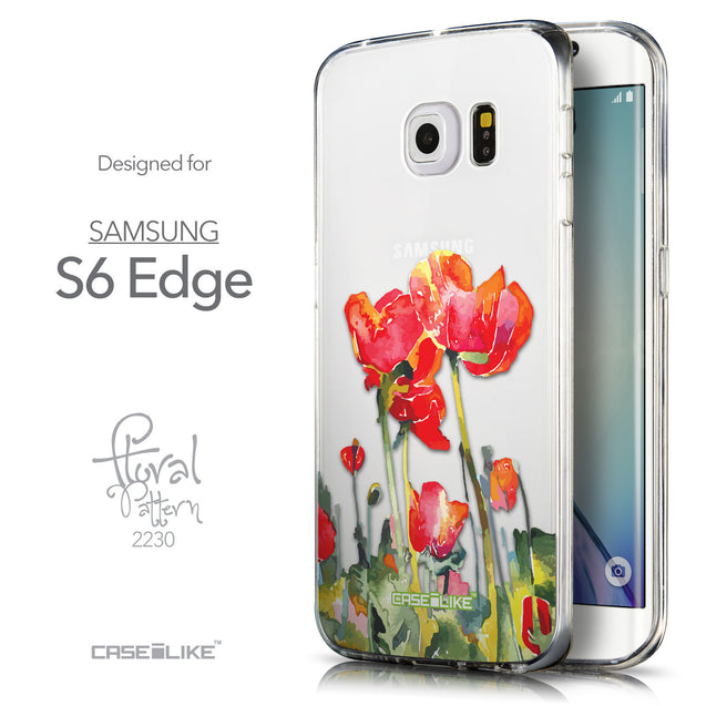 Front & Side View - CASEiLIKE Samsung Galaxy S6 Edge back cover Watercolor Floral 2230