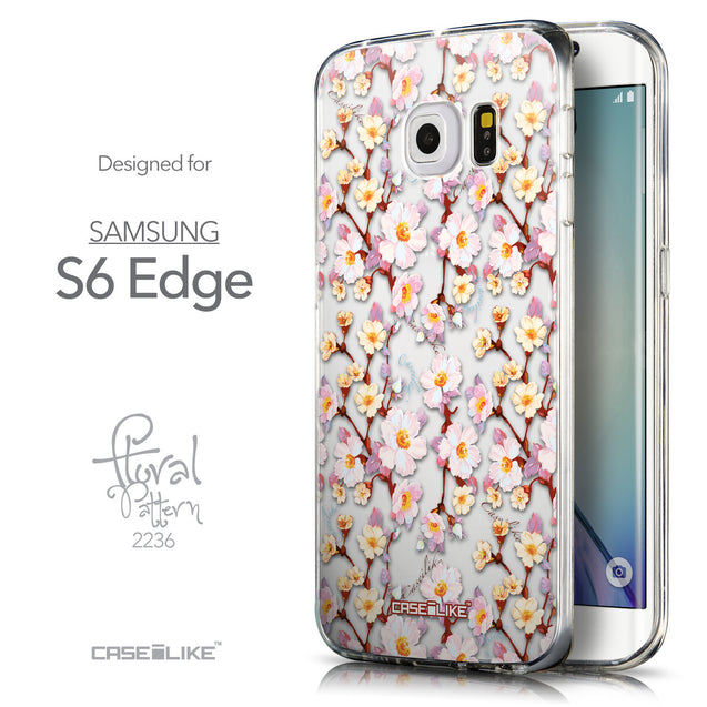 Front & Side View - CASEiLIKE Samsung Galaxy S6 Edge back cover Watercolor Floral 2236