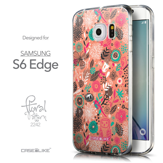 Front & Side View - CASEiLIKE Samsung Galaxy S6 Edge back cover Spring Forest Pink 2242