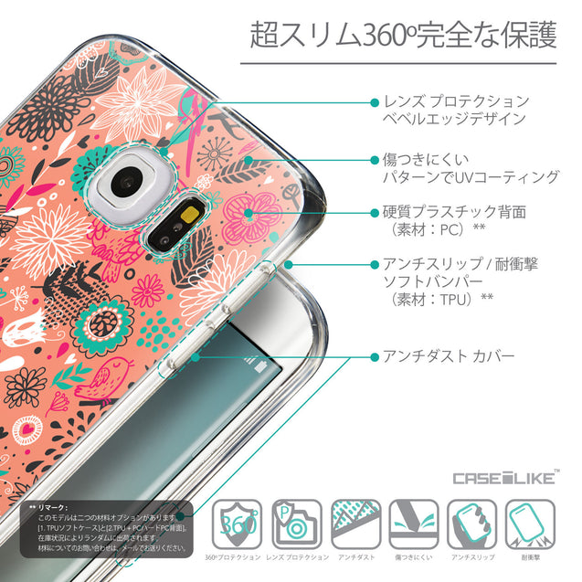 Details in Japanese - CASEiLIKE Samsung Galaxy S6 Edge back cover Spring Forest Pink 2242