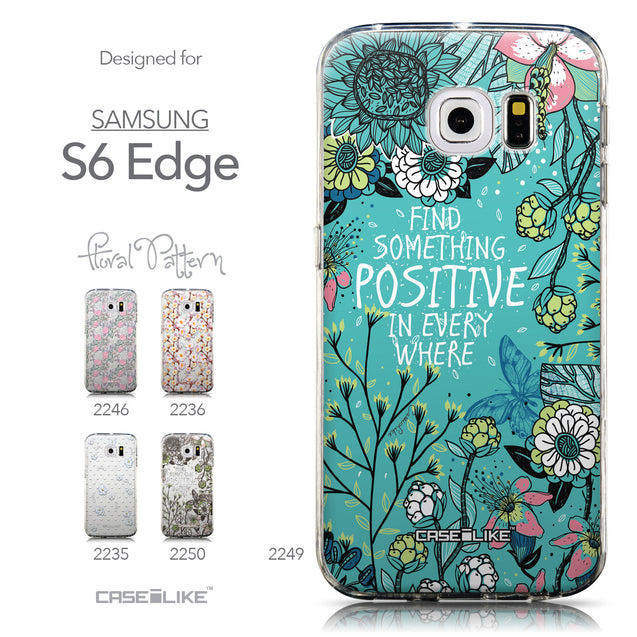 Collection - CASEiLIKE Samsung Galaxy S6 Edge back cover Blooming Flowers Turquoise 2249