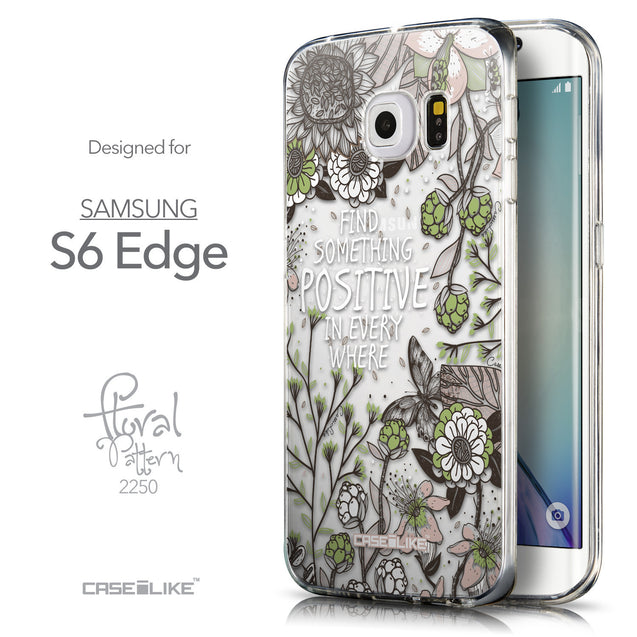 Front & Side View - CASEiLIKE Samsung Galaxy S6 Edge back cover Blooming Flowers 2250