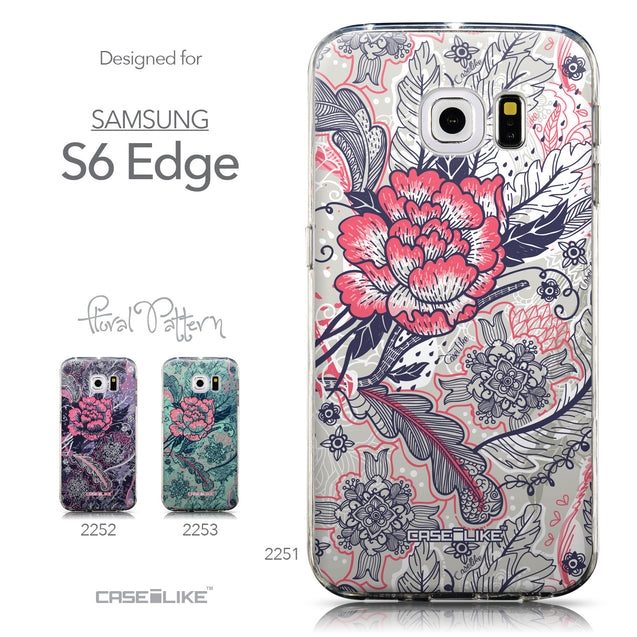 Collection - CASEiLIKE Samsung Galaxy S6 Edge back cover Vintage Roses and Feathers Beige 2251