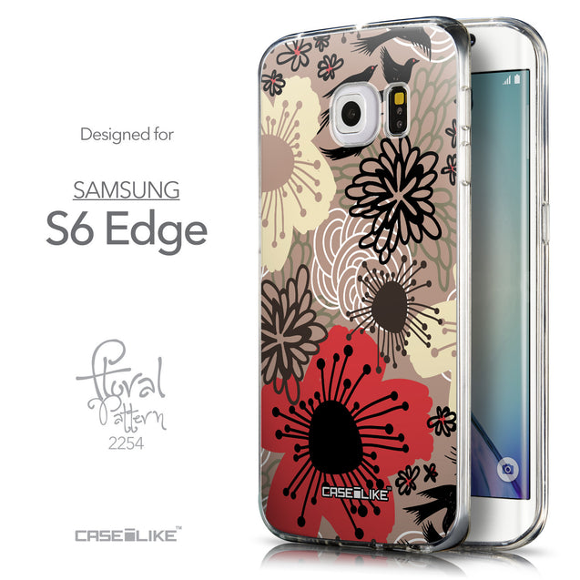 Front & Side View - CASEiLIKE Samsung Galaxy S6 Edge back cover Japanese Floral 2254