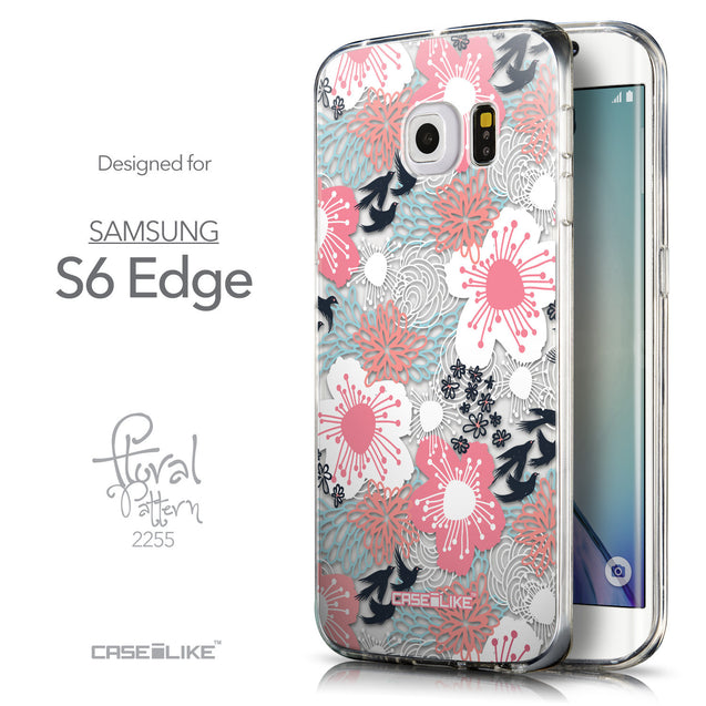 Front & Side View - CASEiLIKE Samsung Galaxy S6 Edge back cover Japanese Floral 2255
