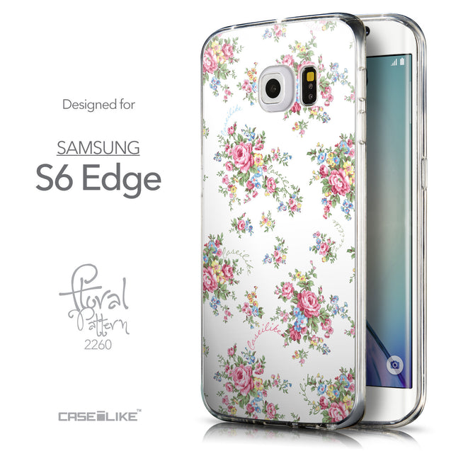 Front & Side View - CASEiLIKE Samsung Galaxy S6 Edge back cover Floral Rose Classic 2260
